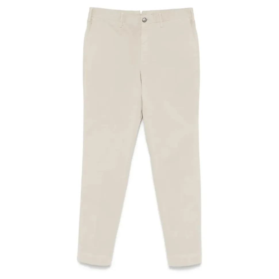 Beige Bukser med Skjult Lukking
