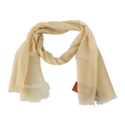 Beige Cashmere Skjerf med Frynser