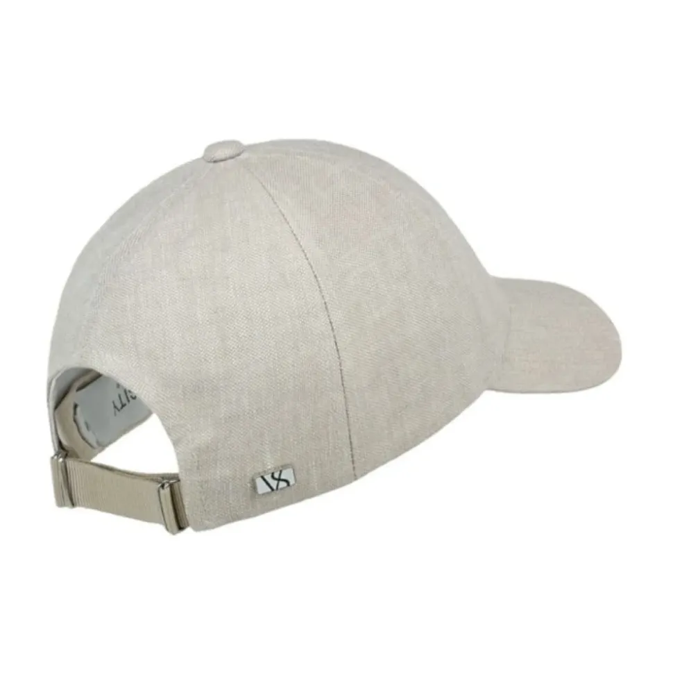 Beige Lin Caps med Justerbar Stropp