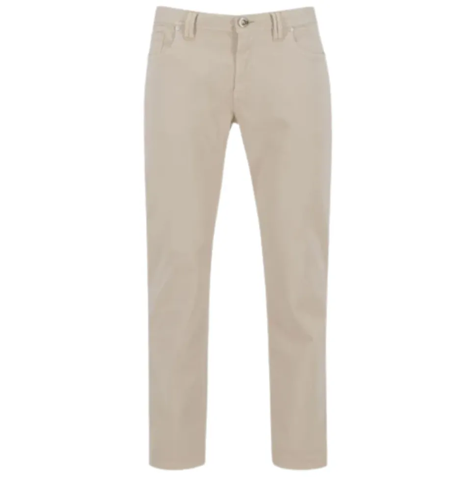 Beige Pipe Jeans