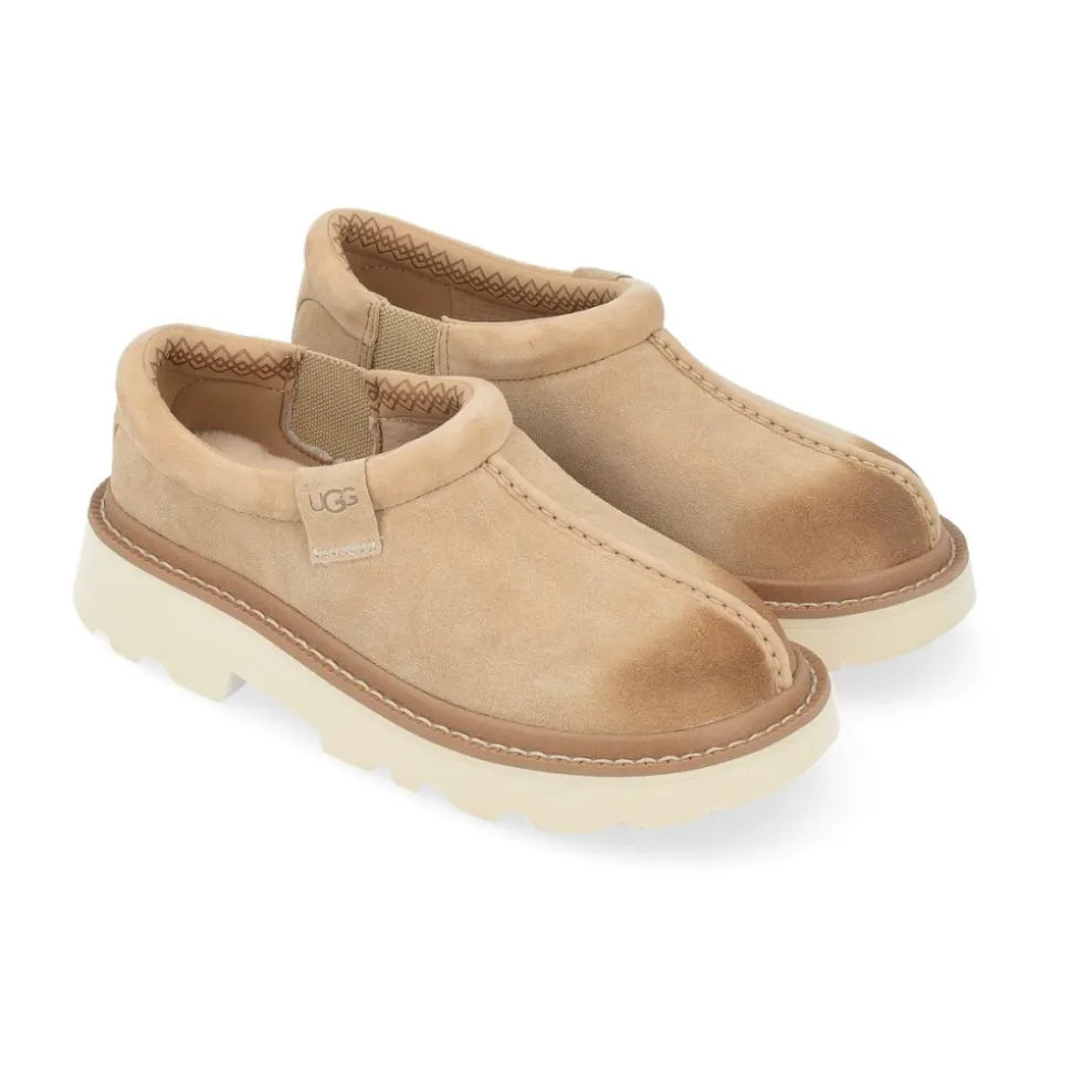 Beige Semsket Lug Sabot Tøffel