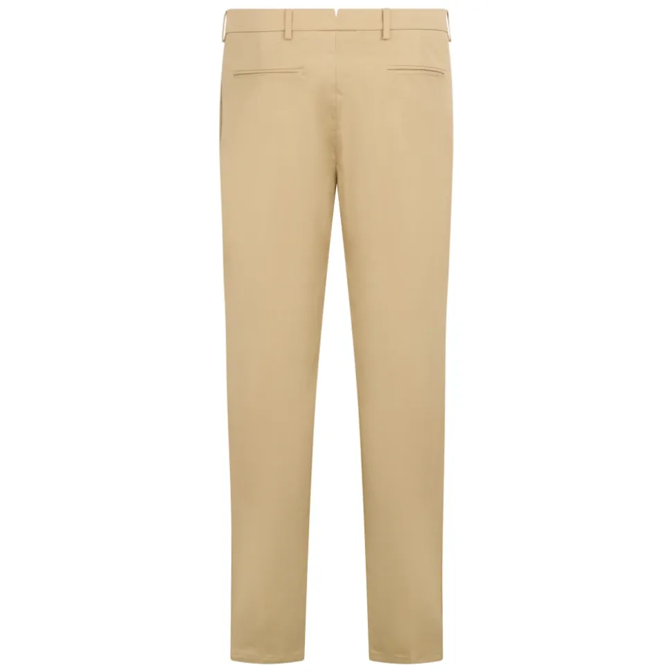 Beige slim bukser, avslappet og allsidig design.