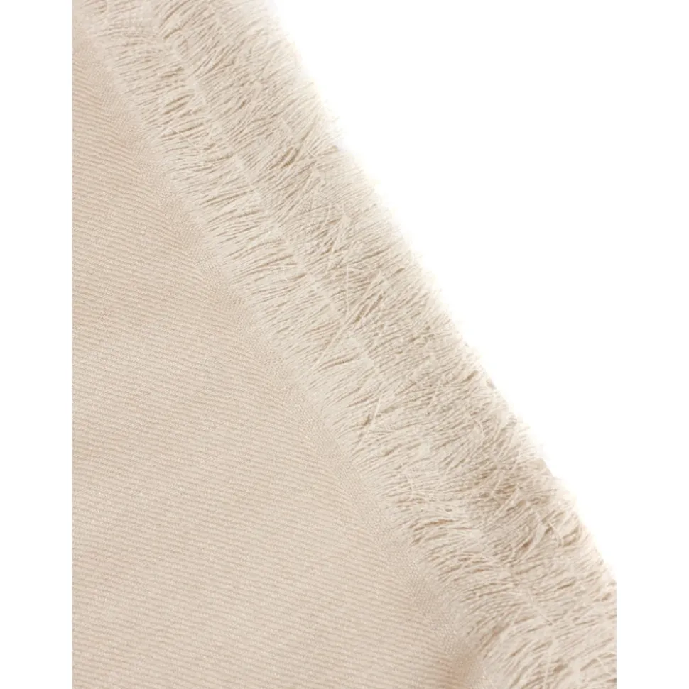 Beige Ull Kashmir Silke Skjerf
