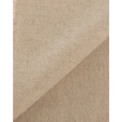 Beige Ull Kashmir Skjerf med Frynse