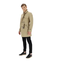 Beige Vevd Regnfrakk Trenchcoat