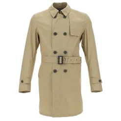 Beige Vevd Regnfrakk Trenchcoat