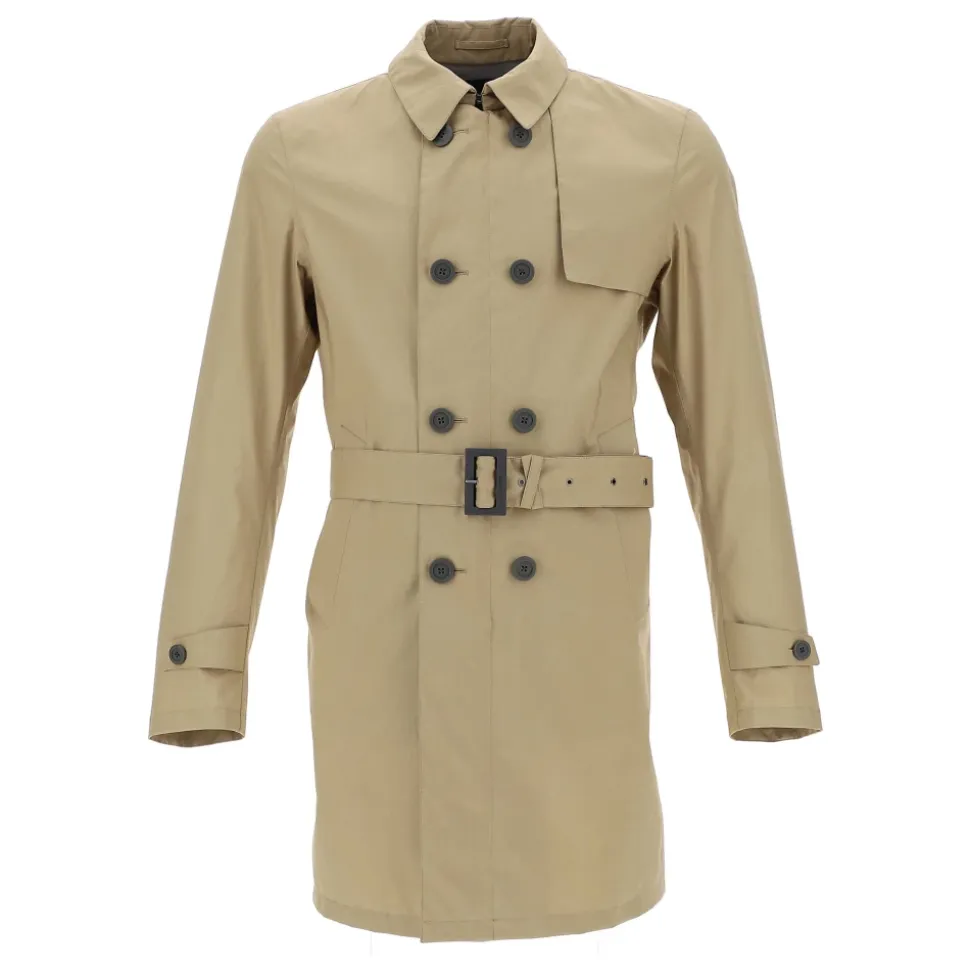 Beige Vevd Regnfrakk Trenchcoat