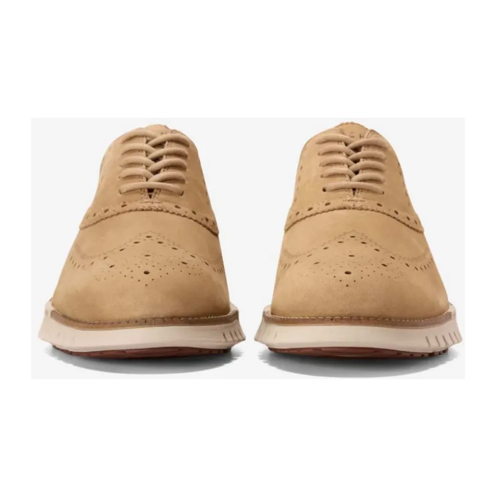 Beige Wingtip Oxford Sko
