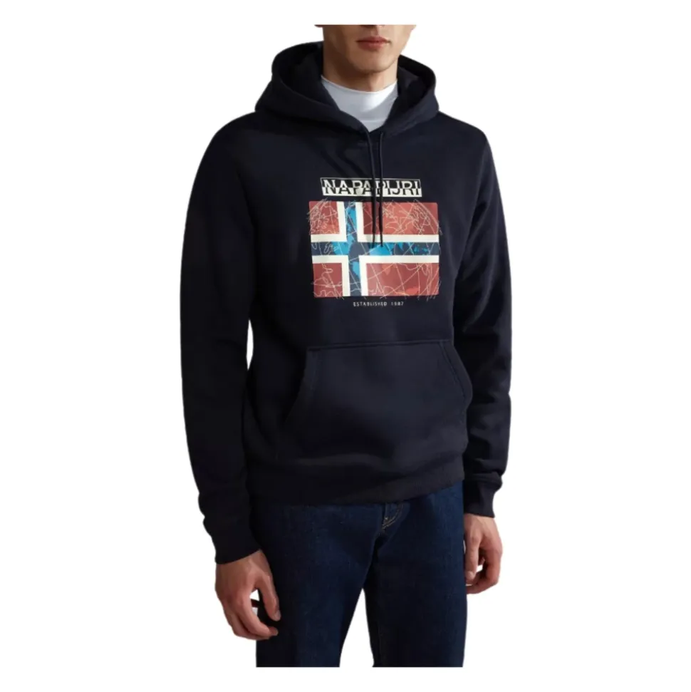 Blå Bomull Langarmet Guiro Genser