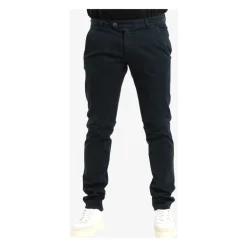 Blå Bomullsbukser Slim Fit