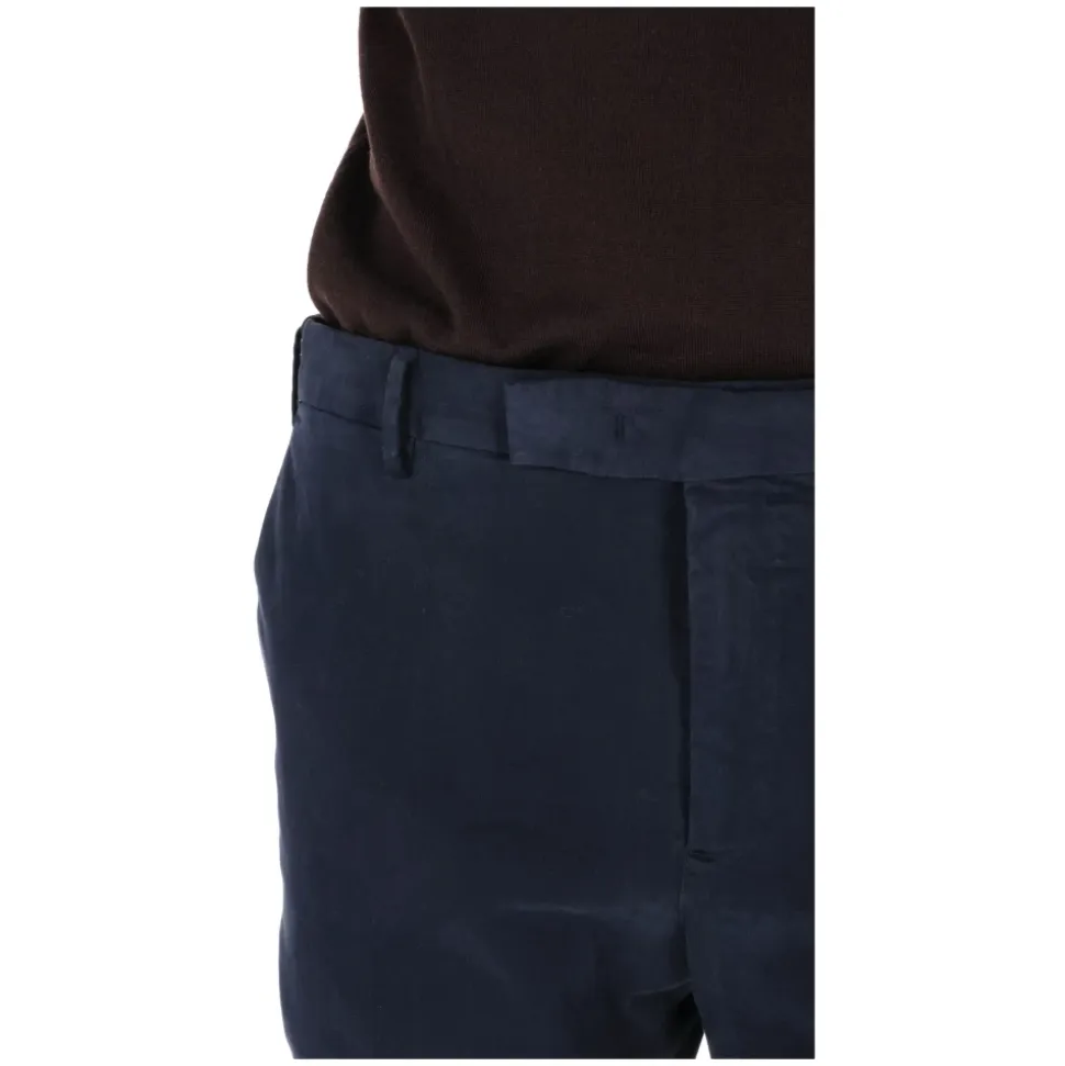 Blå Bomullsbukser Slim Fit
