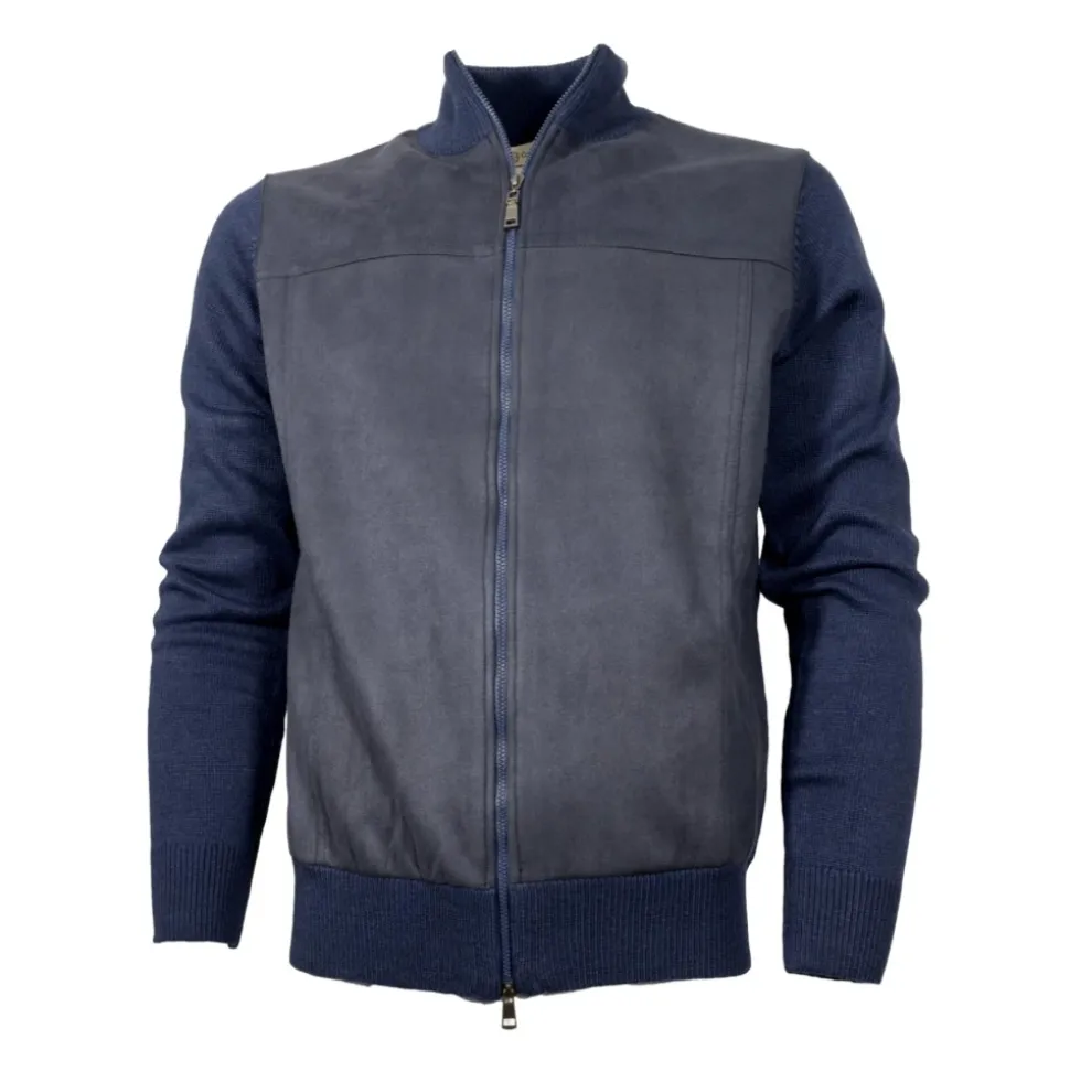 Blå Cashmere og Ull Cardigan