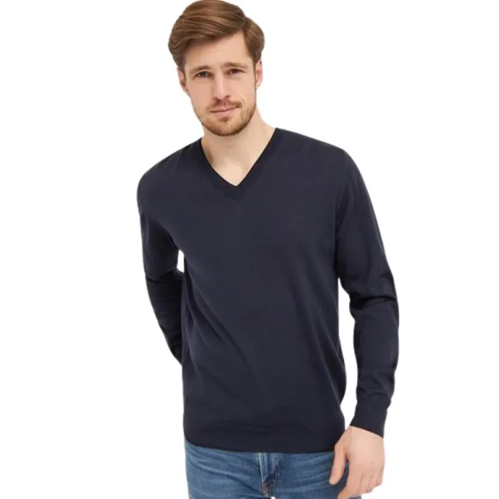 Blå Clipper Milan Pullover V Neck Genser