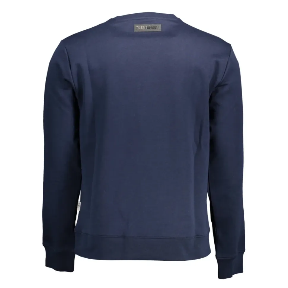 Blå Langarmet Sweatshirt med Trykk