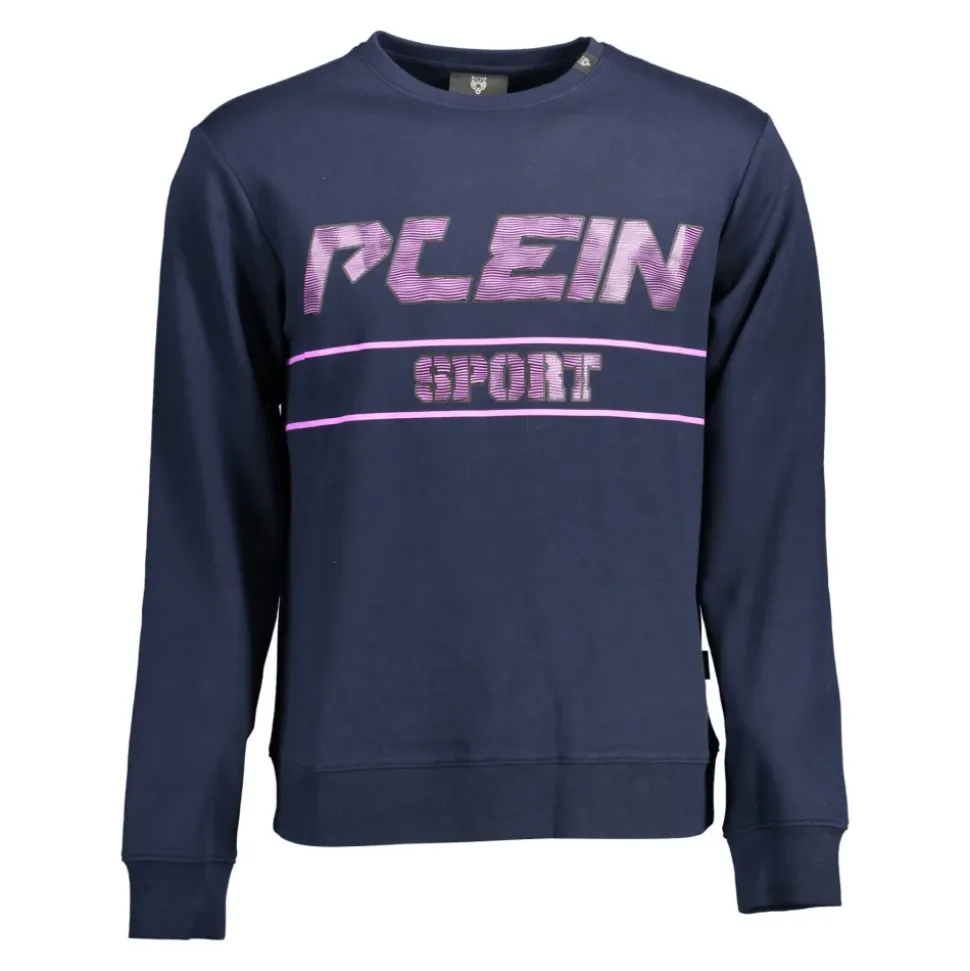 Blå Langarmet Sweatshirt med Trykk
