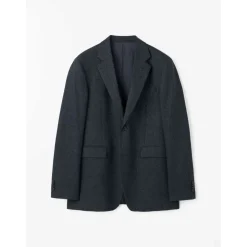 Blå Melange Slim Fit Blazer