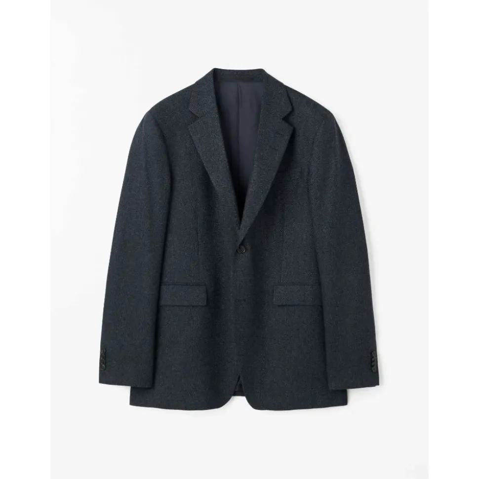 Blå Melange Slim Fit Blazer