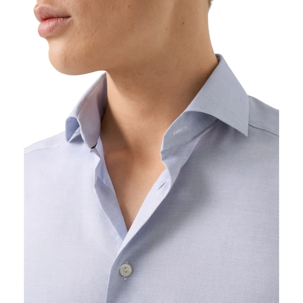 Blå Solid Strykefri Oxford Slim Skjorte