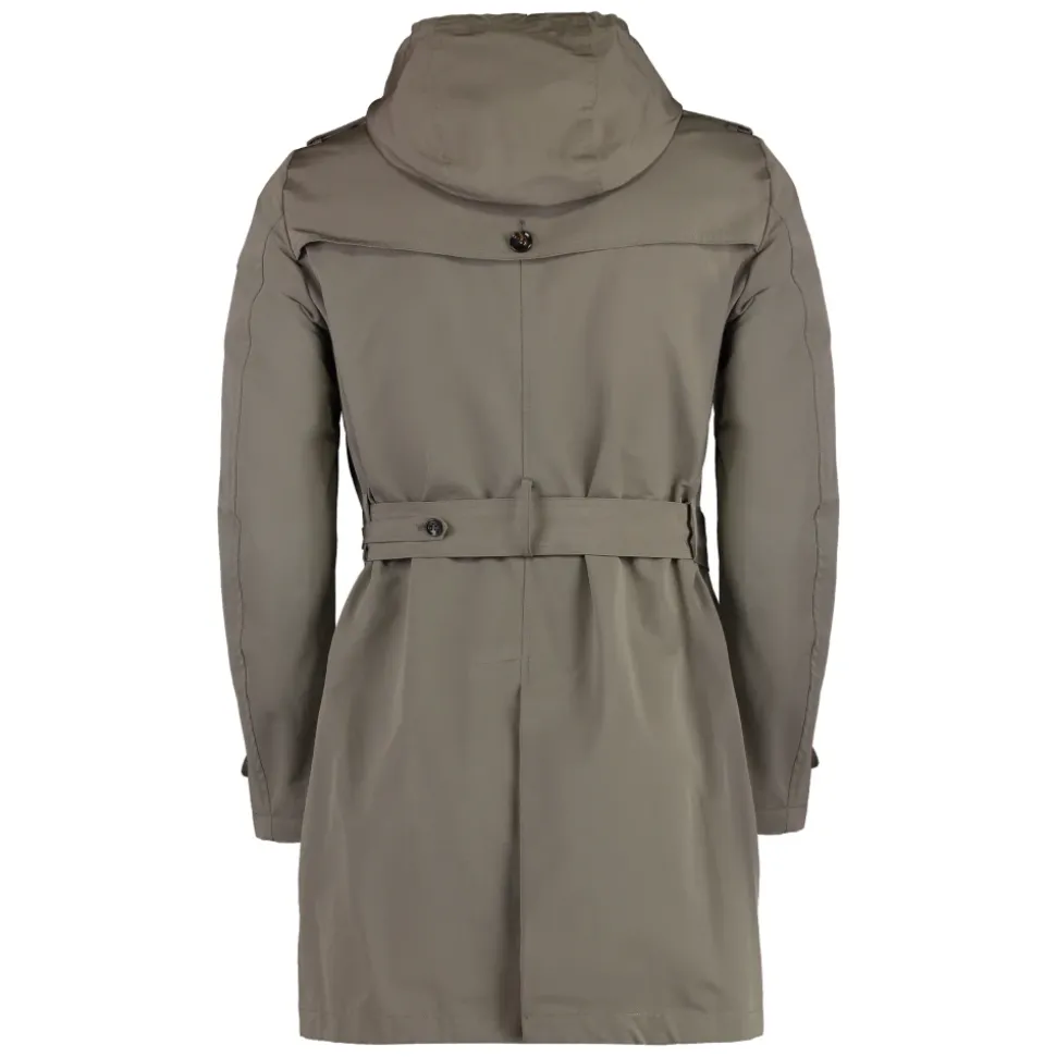 Bomull Trenchcoat med Avtagbar Hette