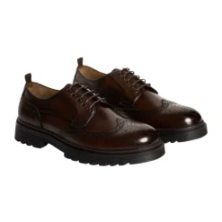 Brun Derby Sko med Brogue Stil
