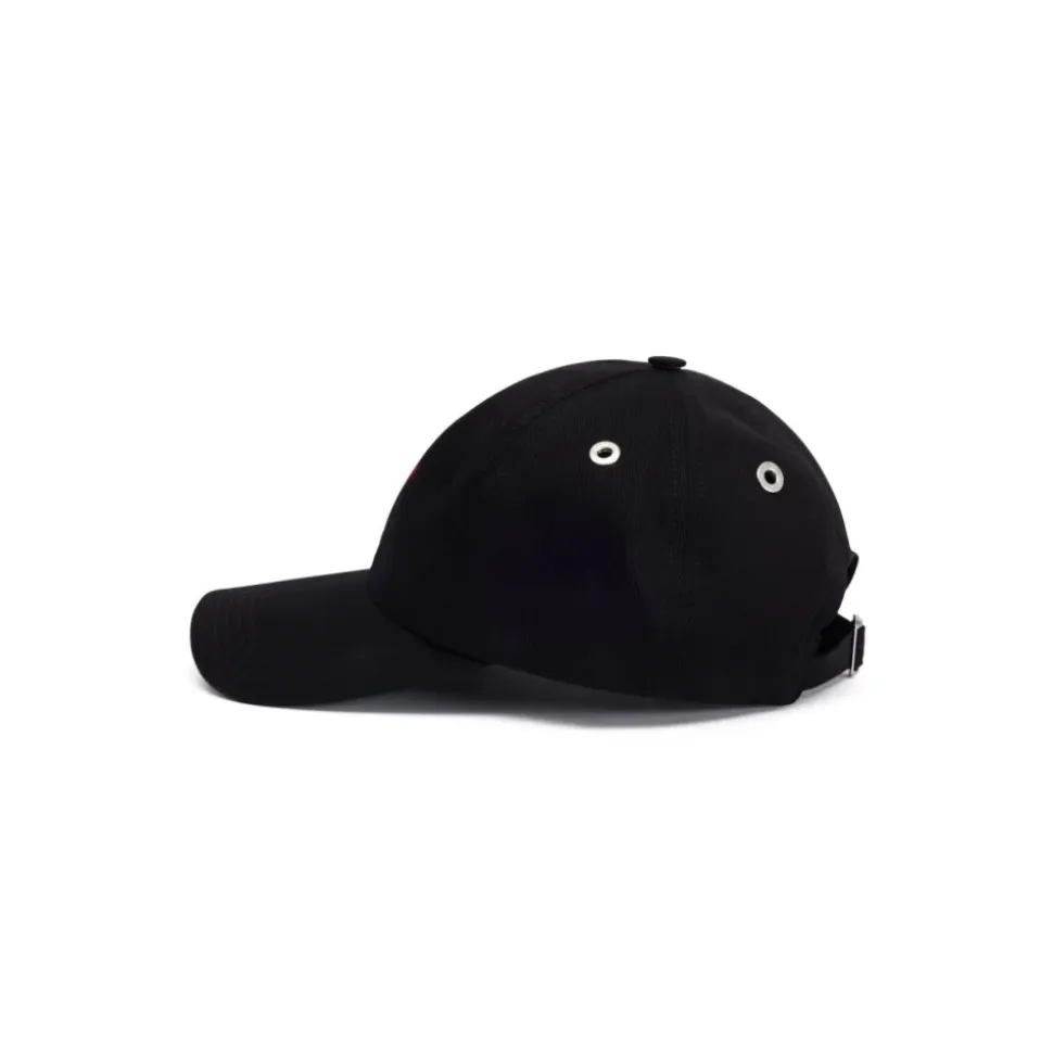 Caps i gabardin av bomull med ferskenhud-look