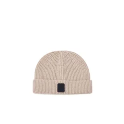 Cashmere Fisherman Beanie med Bolt Badge
