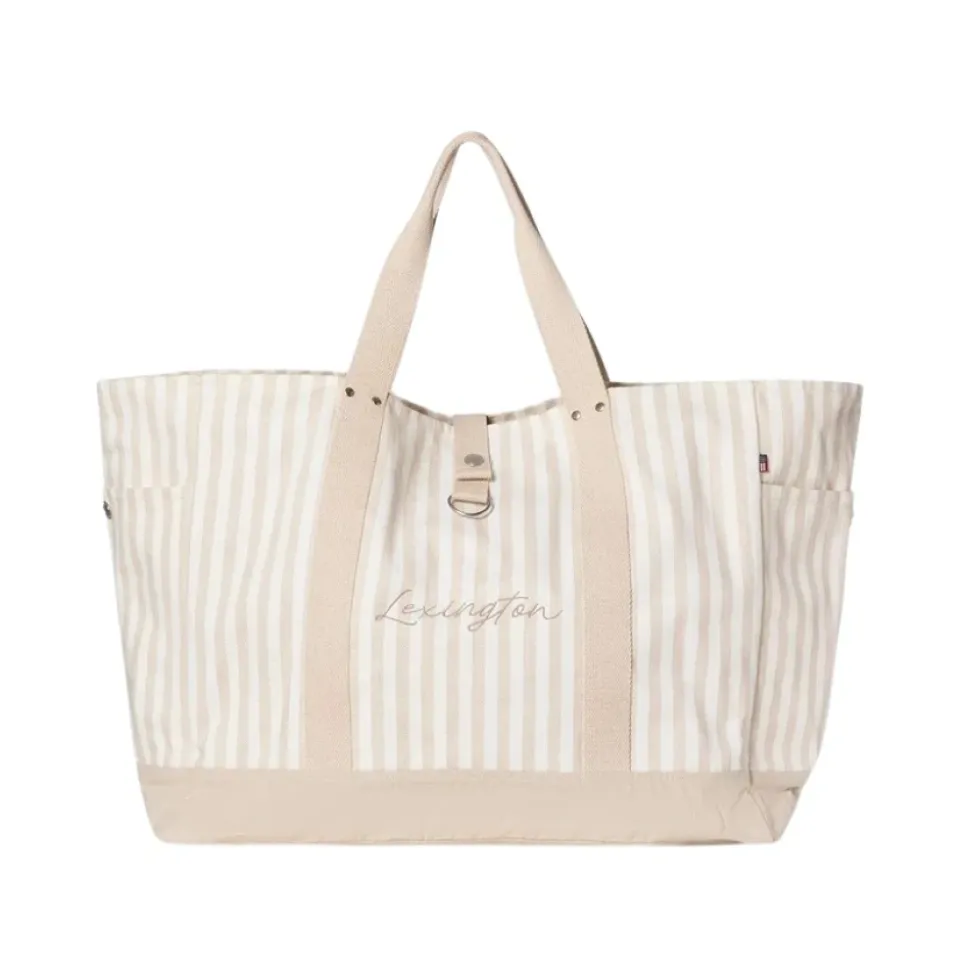Cotton Herringbone Beach Bag