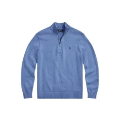 Cotton Quarter-Zip Mockneck Jumper