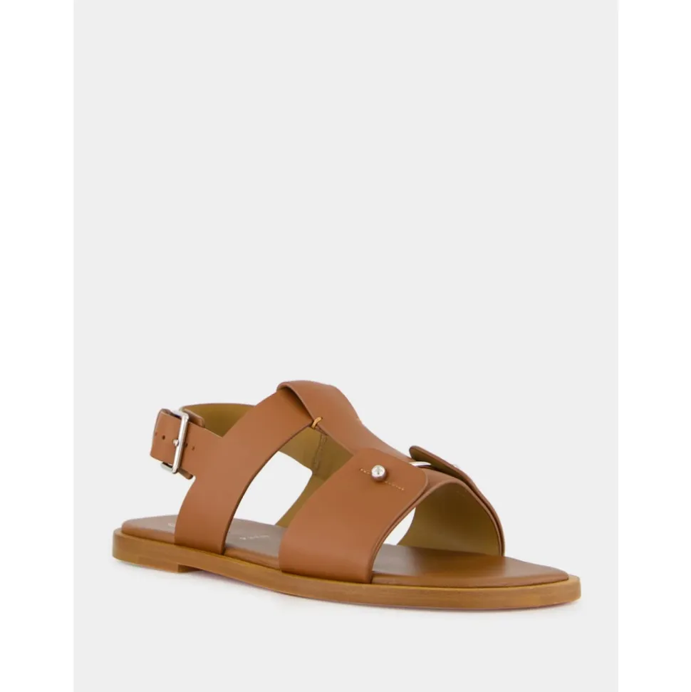Cuoio Lær Sandaler med Metall Detalj