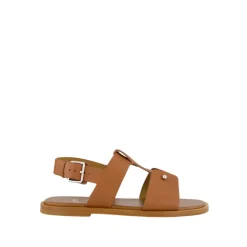 Cuoio Lær Sandaler med Metall Detalj
