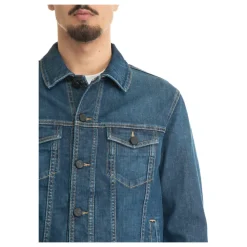 Denim Harrington Jakke med knappelukking