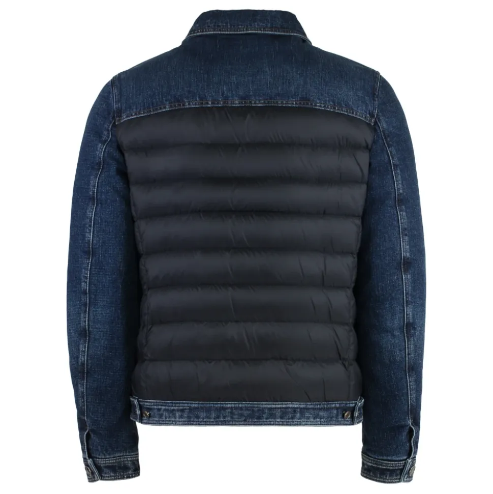 Denimjakke med polstrede nyloninnlegg