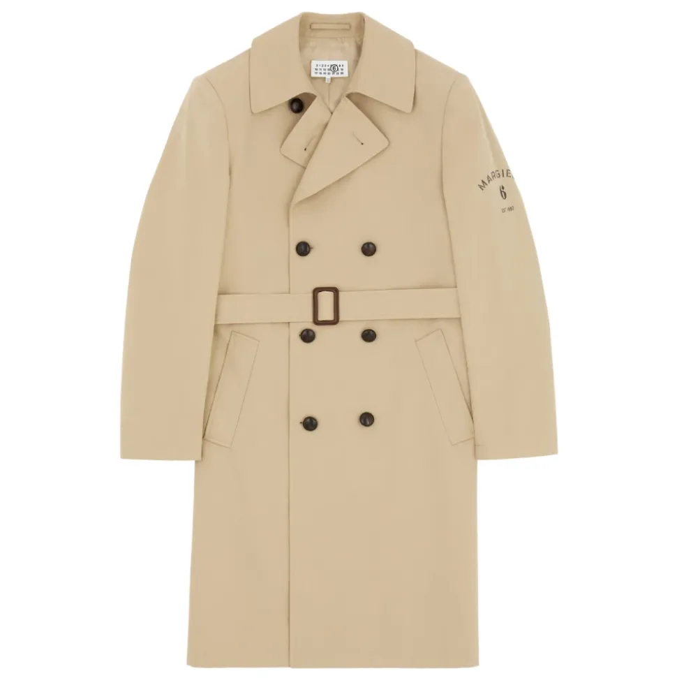 Dobbeltspent trenchcoat med belte