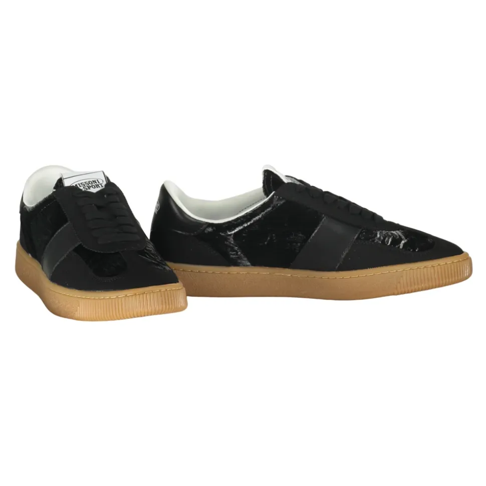 Elegante sorte sneakers med gummisåle