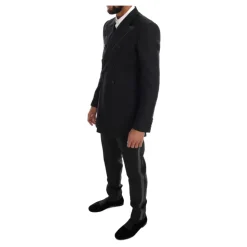 Elegant Grått Ull Dobbeltspent Dress