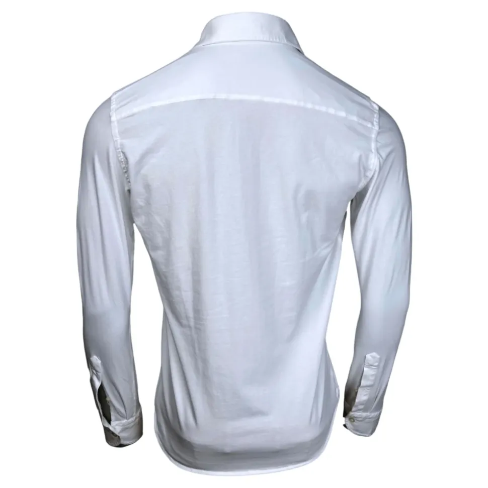 Elegant hvit jersey skjorte