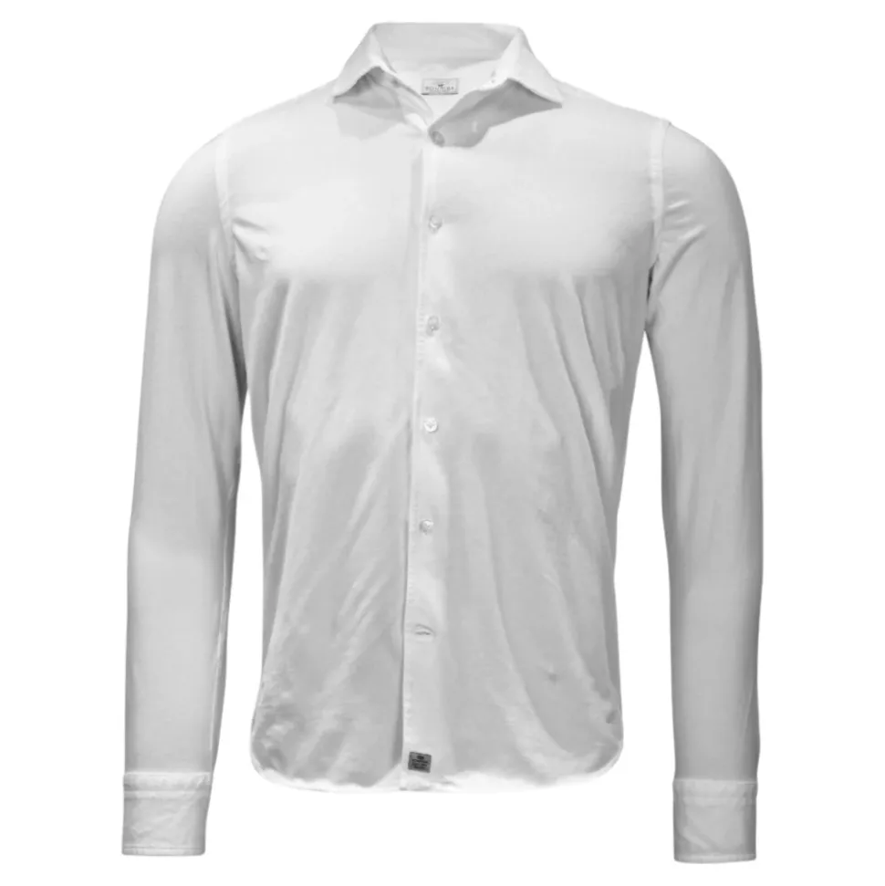 Elegant hvit jersey skjorte