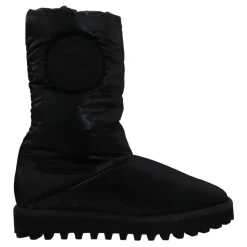 Elegant Mid-Calf Støvler i Svart Polyester