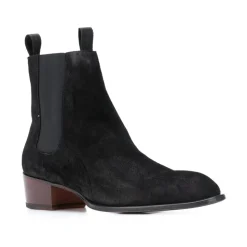 Elegant Svart Skinn Ankelstøvler