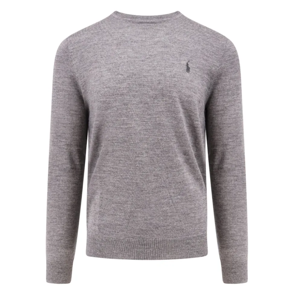 Embroidered Pony Wool Crew-Neck Sweater