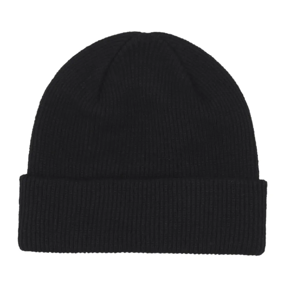 Flame Patch Beanie Hat i Svart