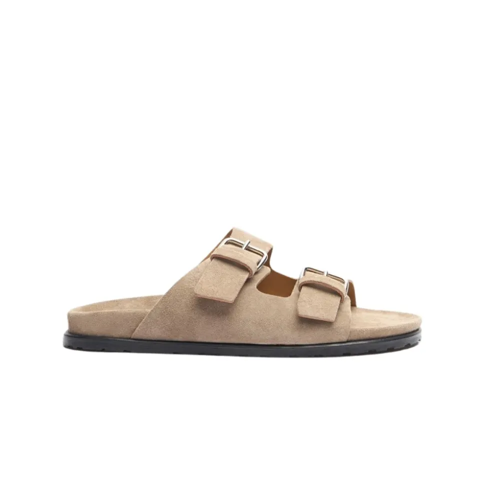 Flate sandaler i skinn