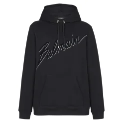Flocked Letter Hoodie
