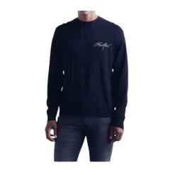 Genser i ren ny ull med jacquardlogo