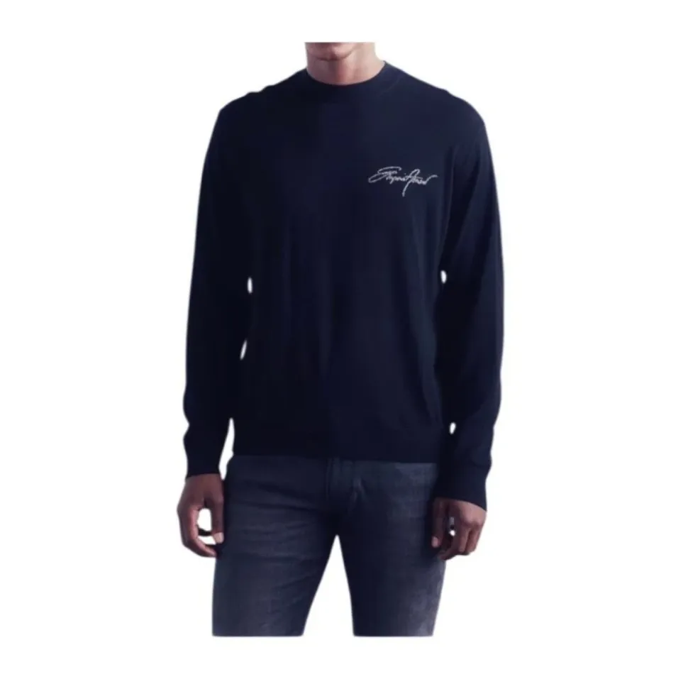 Genser i ren ny ull med jacquardlogo