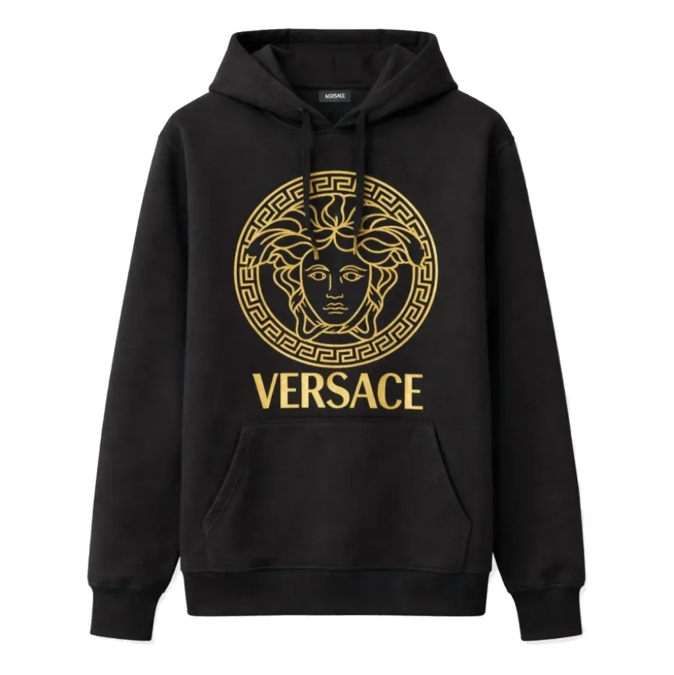 Gold Medusa Logo Hoodie