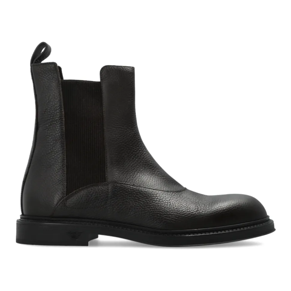 Grained Leather Chelsea Boots