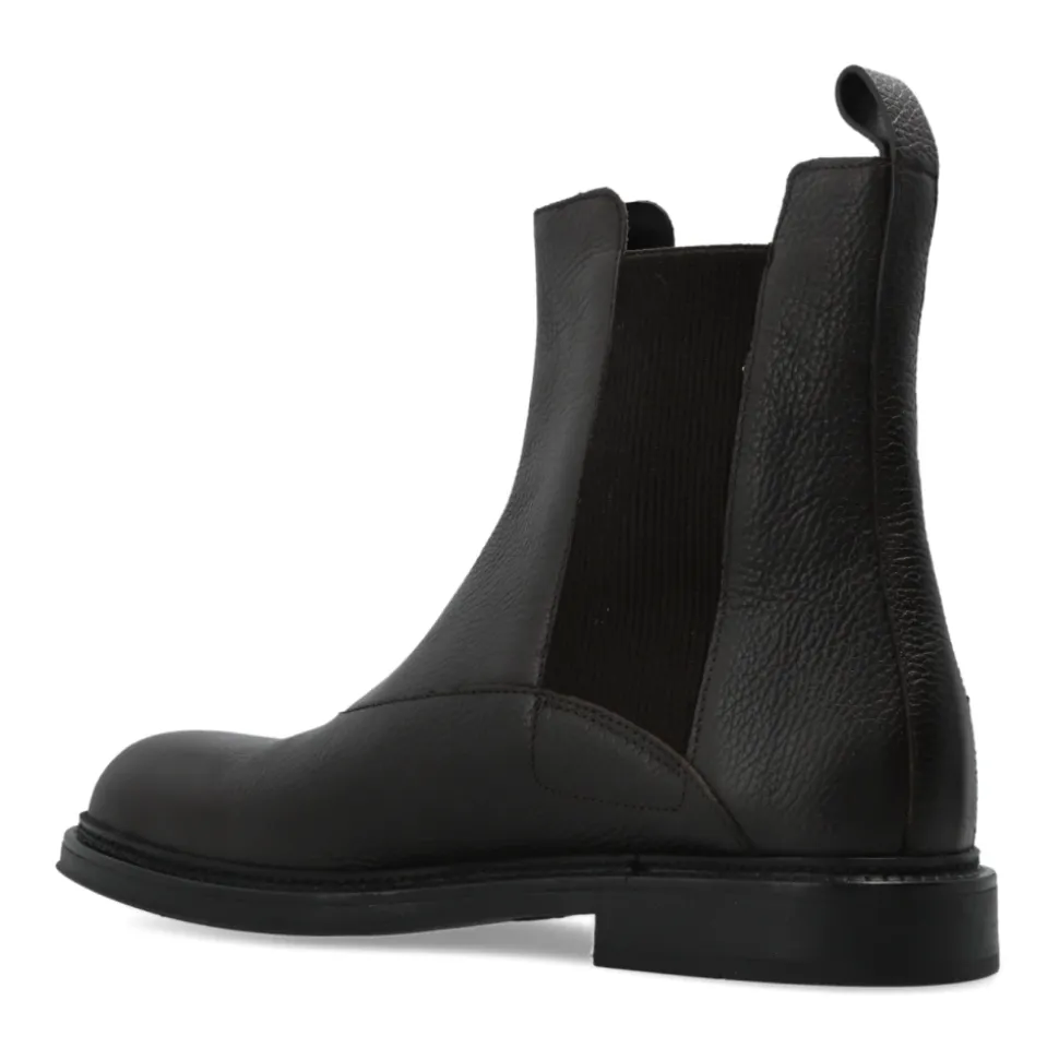 Grained Leather Chelsea Boots