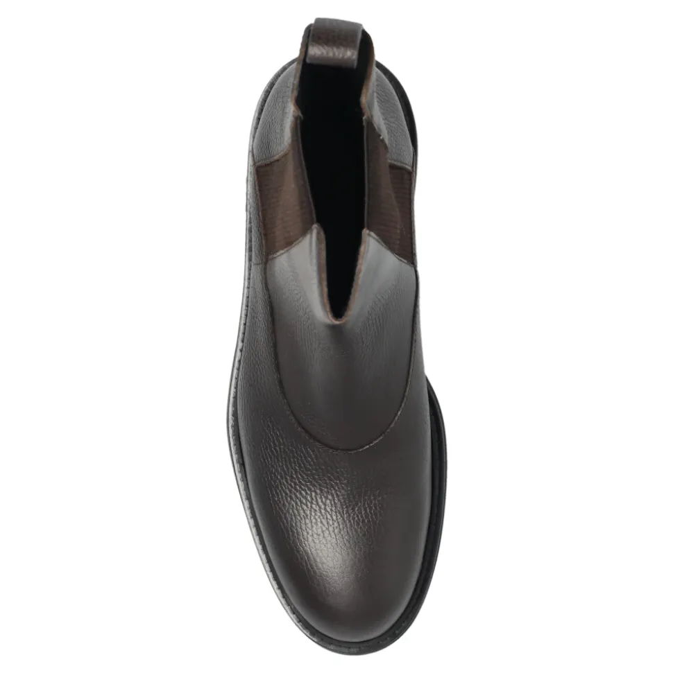 Grained Leather Chelsea Boots
