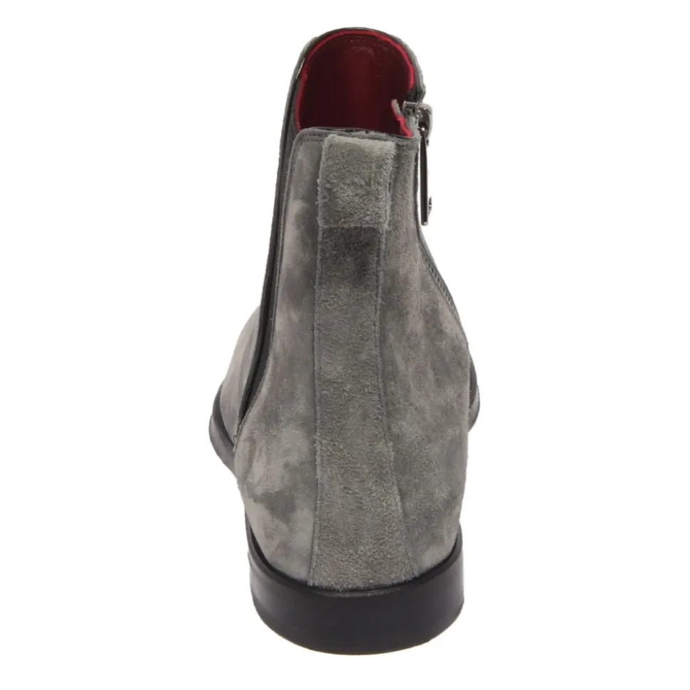 Grå Beatles Velvet Semsket Boots
